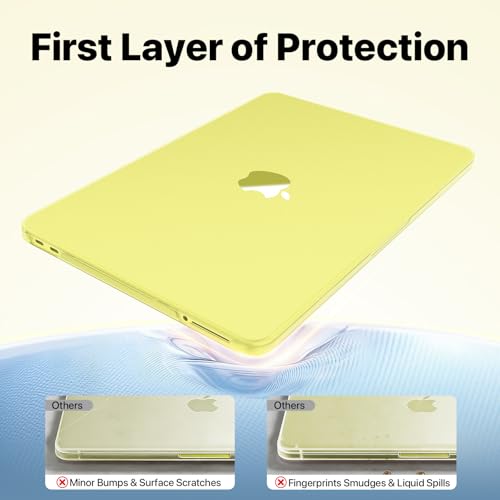 Macaset for MacBook Neo Case 13 inch 2026 A3404 - Citrus Clear | Scratch & Fingerprint Resistant | Perfect Fit | 100% Match Official Color | Matte Hard Shell Yellow Cover - color: Citrus Clear