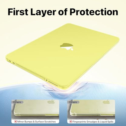 Macaset for MacBook Neo Case 13 inch 2026 A3404 - Citrus Clear | Scratch & Fingerprint Resistant | Perfect Fit | 100% Match Official Color | Matte Hard Shell Yellow Cover - color: Citrus Clear