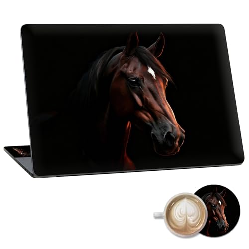 Laptop Skin Sticker Decal 15.6 Inch,12 13 13.3 14 15 15.6 in Laptop Netbook Skins for Notebook,Art Decal Removable Waterproof Scratch Resistant,Universal Vinyl Cover,Brown Horse - color: Brown Horse