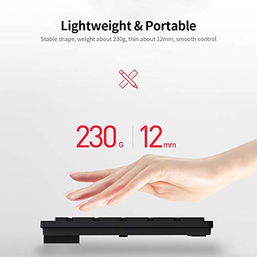 Mini Keyboard, Compact 78 Key Wired USB Keypad, Slim Portable Keyboard with Chiclet Keys for Office, Travel, Small Desk, PC, Laptop, Plug and Play