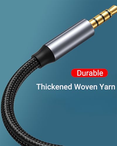 Adapter Cables for Headphones, 1 Male to 2 Female Adapter | Gold-Plated Nylon Braided Stereo Aux Cord for Phones, Laptops, Tablets, Gaming Headsets, Speakers (No Mic)