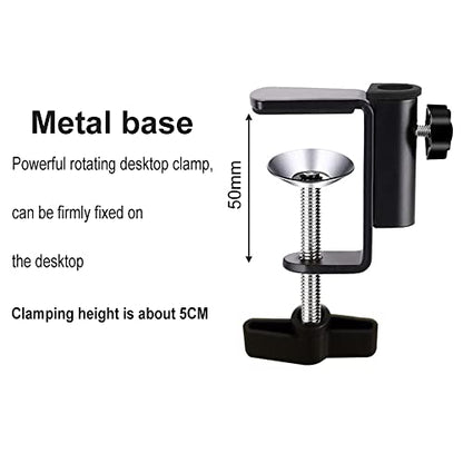 Aluminum C-Clamp Clip Mount for Camera/Monitor, Desktop & Table Mount Holder for Microphone/Mic & Tablet (Black)
