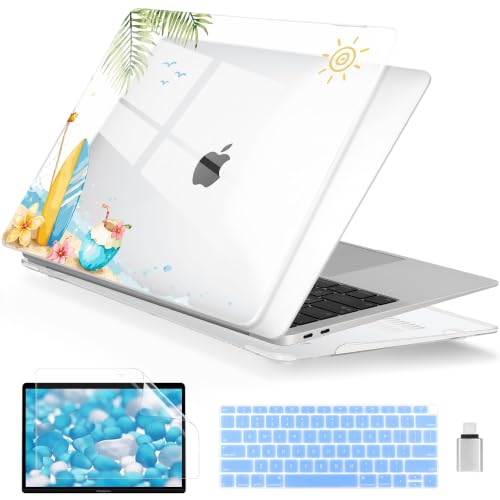 Batianda LumiArt Case for MacBook Air 13" M1 Chip, California Beach | Fits Model A2337/A2179/A1932, 2018-2020; 1.2mm Slim Lightweight Hard Shell Cover, Scratch Resistant,4-in-1 Accessories Bundle - color: California Beach