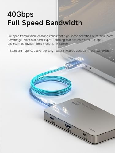 Hagibis USB4 Docking Station, 40Gbps USB C Triple Display Hub with 8K@60Hz HDMI, 100W PD, 20Gbps DP1.4 7.5W USB4 Downstream Port and 4 10Gbps USB3.2 for MacBook Pro Air Laptops Thunderbolt 4/5 Dock