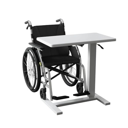 Overbed Bedside Table with Wheels Hospital Bedside Desk,White | Adjustable Hospital & Home Use Bed Table Rolling Laptop Table Mobile Standing Desk Rolling Computer Cart Over Bed Tray Table - color: White1, size: 27.6 inches