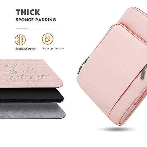 MoKo 13.3-14 Inch Laptop Sleeve Bag Carrying Case with Accessory Pocket | Fits MacBook Pro 14-inch M3/M2, MacBook Pro 13-inch M2/M1, MacBook Air 13.6-inch M2 and Surface Pro 9/8, Pink - color: Pink, size: 13.3-14 Inch