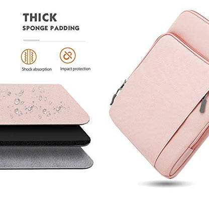MoKo 13.3-14 Inch Laptop Sleeve Bag Carrying Case with Accessory Pocket | Fits MacBook Pro 14-inch M3/M2, MacBook Pro 13-inch M2/M1, MacBook Air 13.6-inch M2 and Surface Pro 9/8, Pink - color: Pink, size: 13.3-14 Inch