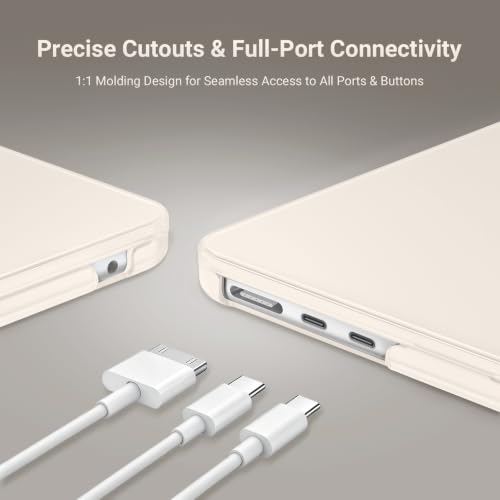 MOSISO Compatible with MacBook Air 15 inch Case M5 2026 M4 M3 M2 2025-2023 | A3448 A3241 A3114 A2941, Scratch-Resistant Protective Hard Shell Case&Keyboard Cover&ScreenFilm&Pouch, Beige - color: Beige
