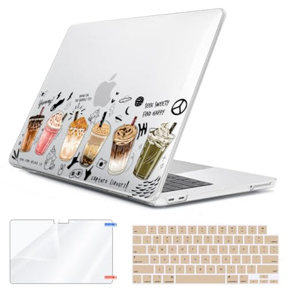 Compatible with MacBook Neo Case 13 inch 2026 Release A3404 with A18 Pro Chip, Anti-Crack & Scratch Protective Hard Shell Case & Keyboard Cover & Screen Protector & Webcam Cover, Boba Tea - color: Boba Tea