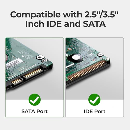 Unitek USB 3.0 IDE/SATA Adapter, Dual-Drive, for 2.5/3.5" HDD/SSD | Simultaneous 1 IDE + 1 SATA Access; For 2.5/3.5" IDE/SATA Drives, Optical; Hot-Swap, Plug & Play; 12V Adapter Included; 6Gbps - color: USB A