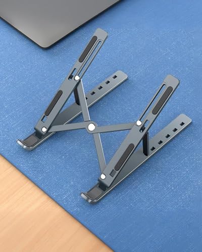 Adjustable Plastic Laptop Stand – Foldable Portable Laptop Raiser Small Size Black BLC1043-01 - color: Black, size: Small