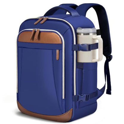 TILYMOL Travel Backpack for Women & Men - 15.6 inch Laptop Backpack Airplane Flight Approved, Large Carry On Anti-theft Bag for Travel Work Business Weekender - color: Blue