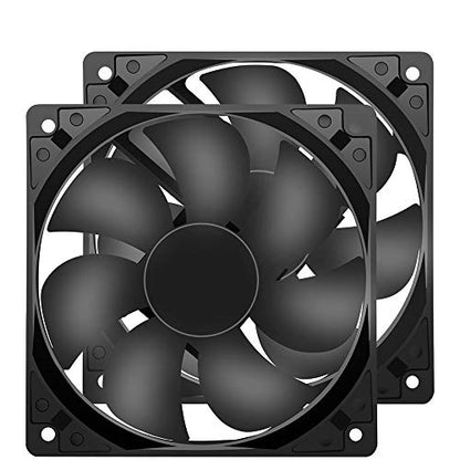 12V DC 120mm 120x120x25mm Cooling Fan 2Pin 2Wire 1600RPM 2-Pack | Durable 2-Pin XH2.54 Connector Easy to Install Versatile for Computer PSU RV Refrigerator Amplifier - size: 120x25mm