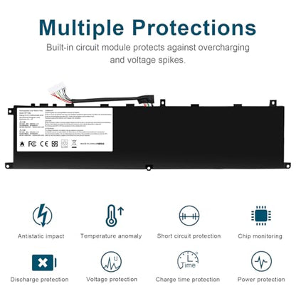 TREE.NB BTY-M6L Laptop Battery Replacement for MSI GS65 Stealth Thin for MSL GS75 Stealth Thin for MSI GS60 6QE-054US Series for MSI P65 Creator 8RD-021 8SF 9SE Series - size: 13.19x3.23x0.28inch BTY-M6L