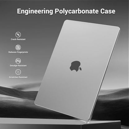 MOSISO Compatible with MacBook Air 13 inch Case M5 M4 M3 M2 2026-2022 | 2 in 1 Kit Anti-Fingerprints Shell for Mac Air 13.6, Ultra Seamlessly Closes Cover, A3449 A3240 A3113 A2681, Matte Clear - color: Matte Clear