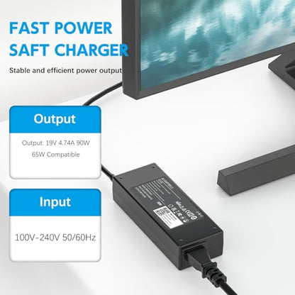 90W Power Supply for HP All-in-One Desktop PC 18 20 23" (Old Model) - LJO-EEIH 19V 4.74A Charger [7.4mm Big Tip] - Fits Pavilion 20-b 23-g TouchSmart 310 520 Omni 120 (NOT for 24-df Blue Tip)