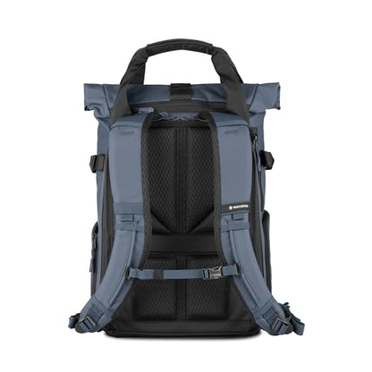 WANDRD PRVKE Rolltop 21L V4 Photography Bundle – Expandable Travel Camera Backpack with Essential Camera Cube and Laptop Sleeve - color: Aegean Blue, size: 21L (Photography Bundle), style: Rolltop