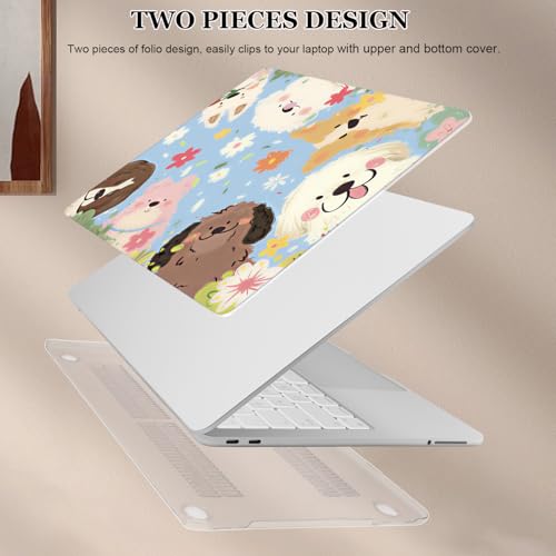 Compatible with MacBook Neo 13 inch Case 2026 (Model A3404), Printed Pattern Hard Shell Laptop Case with Keyboard Cover & Screen Film, Slim Plastic Protective Cover, Cute Dogs - color: Cute Dogs