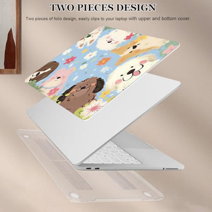 Compatible with MacBook Neo 13 inch Case 2026 (Model A3404), Printed Pattern Hard Shell Laptop Case with Keyboard Cover & Screen Film, Slim Plastic Protective Cover, Cute Dogs - color: Cute Dogs