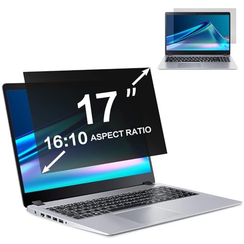 ZOEGAA 17 Inch Laptop Privacy Screen Filter for 16:10 Widescreen Display 14.5"x9.1" - Laptop Screen Privacy Shield and Anti Blue Light Anti Glare Screen Protector - size: 17 in (16:10) privacy screen