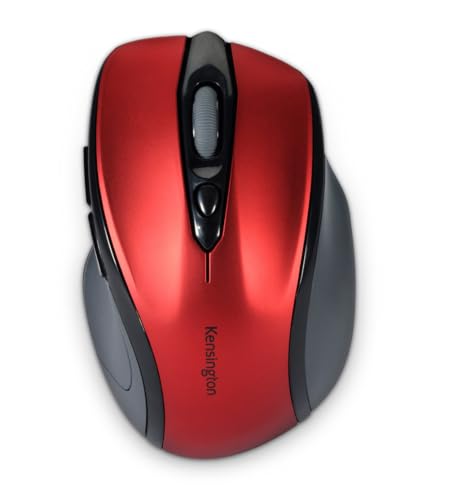Kensington Pro Fit Mid-Size Wireless Mouse, Ruby Red (K72422AM) | Comfortable mid-size grip, wireless connection, reliable everyday desktop and laptop use - color: Ruby Red