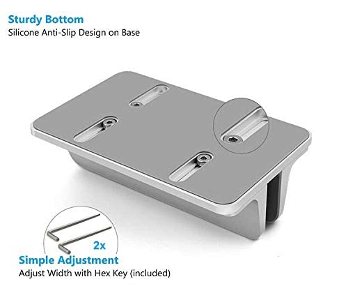 Vertical Laptop Stand for Desk [Adjustable] Sturdy Aluminum Dock Fits All Laptops (up to 20.3 inches) Space Saving, Modern Compact Holder, Compatible with MacBook Pro/Air, Surface, HP, Dell (Silver) - color: Sliver