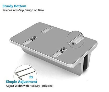 Vertical Laptop Stand for Desk [Adjustable] Sturdy Aluminum Dock Fits All Laptops (up to 20.3 inches) Space Saving, Modern Compact Holder, Compatible with MacBook Pro/Air, Surface, HP, Dell (Silver) - color: Sliver