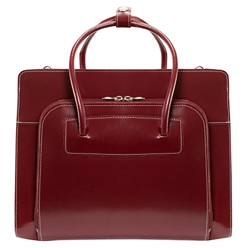 McKlein LAKE FOREST, 15" Leather Business Women Laptop/Tablet Briefcase Bag/Leather Case, Computer Travel Case, Laptop Professional Shoulder Bag - color: Red
