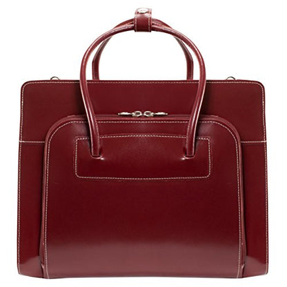 McKlein LAKE FOREST, 15" Leather Business Women Laptop/Tablet Briefcase Bag/Leather Case, Computer Travel Case, Laptop Professional Shoulder Bag - color: Red