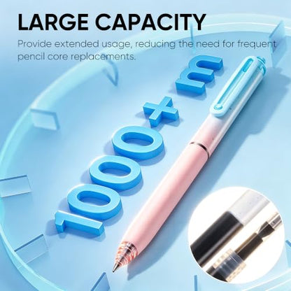 deli Gel Pens, 12 Pcs Retractable Pens Black Ink, 0.7mm Medium Point Pen | Silent Click, Smooth Writing with Aesthetic Gradient Color for Journaling Note Taking - size: 12 PCS