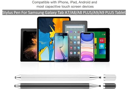 2-in-1 Stylus Pen for Samsung Galaxy Tab A11/A11+/A9/A9+/7 Lite/A7/A8/A8 Plus Stylus for iPad/iPhone/Fire/Lenovo/Pixel Tables All Android,&iOS Touch Devices (2*Stylus-Black) - color: 2*Stylus-Black