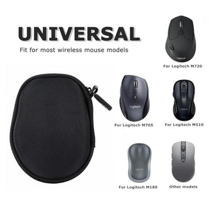 Ginsco Hard Travel Case Compatible with Logitech M720 Triathlon/M705 Marathon/M510/M550/M330/M317/M196/M185 Wireless Mouse, Universal Hard Shell Storage Case (Black, M) - color: Black, size: M