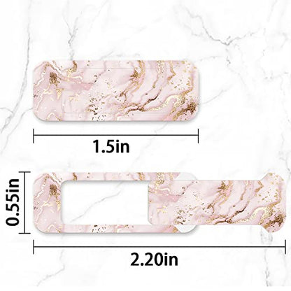 Webcam Cover, 3 Pieces, Laptop Camera Cover, Privacy Shielding Capacity is Twice as Big as The Traditional, Suitable for Computer Mobile Phones, laptops, Tablets and so on (Golden Marble) - color: Golden marble