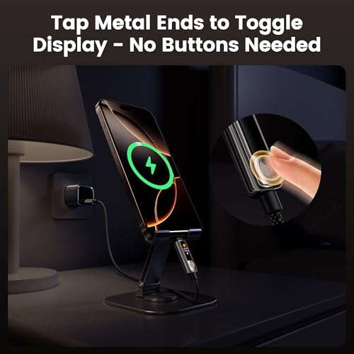 toocki USB C to USB C Cable 3.3FT 100W | LED Touch Display, PD Fast Charging, E-Marker Chip, Nylon Braided, Reinforced Connectors - size: 3.3FT