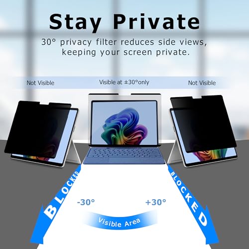 Adeway Privacy Screen Protector for Surface Go 4/3/2/1 10.5 Inch, Magnetic Nano, Anti-Spy, Removable, Blue Light & UV Blocking, Anti-Glare - size: Go 4/3/2/1 10.5"
