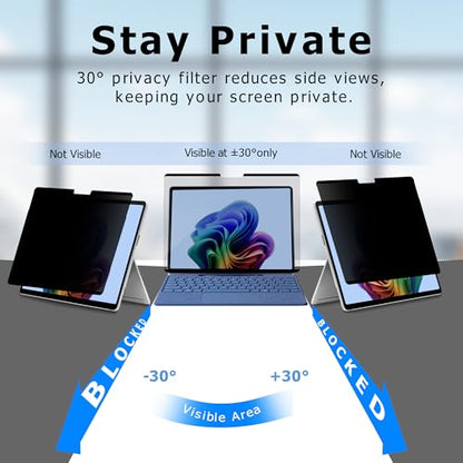 Adeway Privacy Screen Protector for Surface Pro 7/6/5/4/3 12.3 Inch, Magnetic Nano, Anti-Spy, Removable, Blue Light & UV Blocking, Anti-Glare - size: Pro 7/6/5/4/3 12.3"