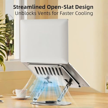 360° Rotatable Height-Adjustable All-Metal Dual-Bar Laptop Stand, Anti-Slip Heat-Dissipating for MacBook Pro/Air (10-17"), Tablet, Gaming, Office, Home, Drawing - Gray - color: C. Extra Large 2-Tier, Gray