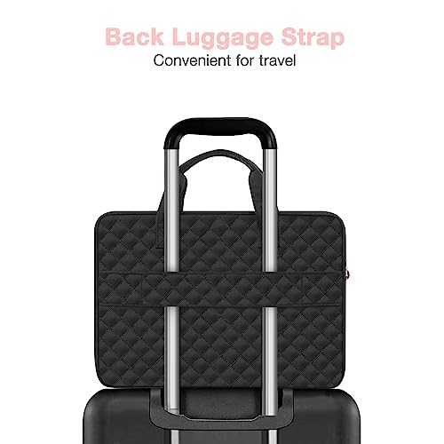 MOSISO 360 Protective Laptop Case 16 inch,15-15.6 inch Laptop Sleeve | Compatible with MacBook Pro 16 M5 M4 M3 M2 M1 HP Acer Dell Lenovo,Square Quilted Bag with 2 Pockets&Handle&Belt, Black - color: Black, size: 16 inch