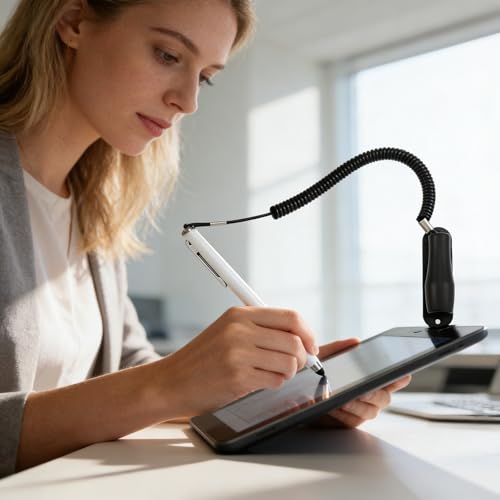 Capacitive Stylus Pen Anti Lost Design with Holder and Elastic Tether Portable Touch Pen for Tablets Smart Phones Laptops and Car GPS Ideal for Office Travel and Daily Vehicle Use