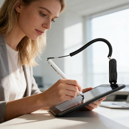 Capacitive Stylus Pen Anti Lost Design with Holder and Elastic Tether Portable Touch Pen for Tablets Smart Phones Laptops and Car GPS Ideal for Office Travel and Daily Vehicle Use