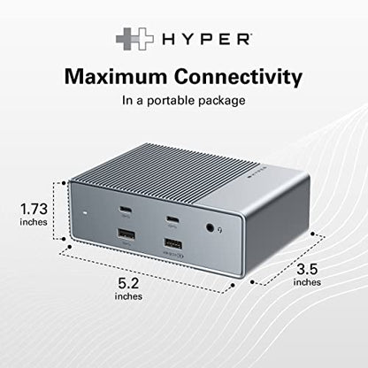 HyperDrive USB-C & Thunderbolt 4 GEN2 15-in-1 Docking Station for MacBook, iPad, PC - HDMI or DP, Up to 3 Extended Displays, High-Speed USB Data Transfer - style: 15-in-1