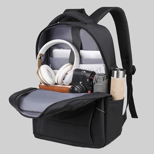 Business Trave Laptop Backpack Lightweight Anti-Theft Backpack with USB Charging Port Waterproof Computer Bag Casual Daypack - color: Black