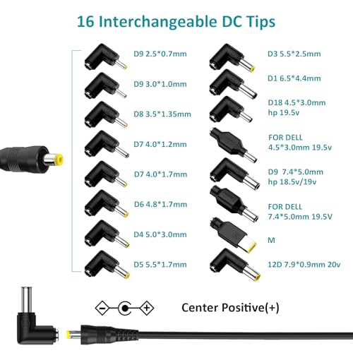 65W Universal Laptop Charger Power Adapter Supply Cord | for HP Dell Lenovo Samsung Acer Chromebook TouchSmart Gateway Toshiba Satellite Sony ASUS Vivobook