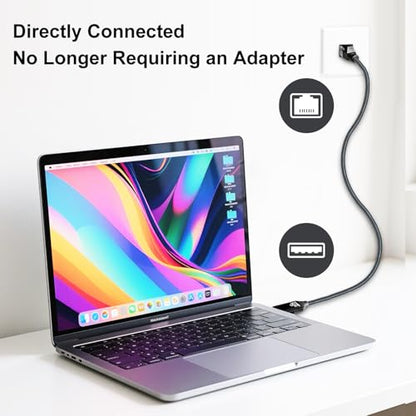 USB to Ethernet Cable 30Ft,USB 3.0 Male to RJ45 Serial Adapter Directly Connected, Compatible with Laptop, PC, MacBook, Switch, Windows, macOS, Linux(30Ft/10M) - size: 30Ft