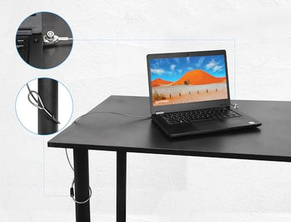 Manhattan Keyed Laptop Lock -with Long 6 ft Security Cable, Strong Cut Resistant Steel, 2 Keys Included - for Computer, Notebook, Displays, Projector – Lifetime Mfg Warranty- 440486