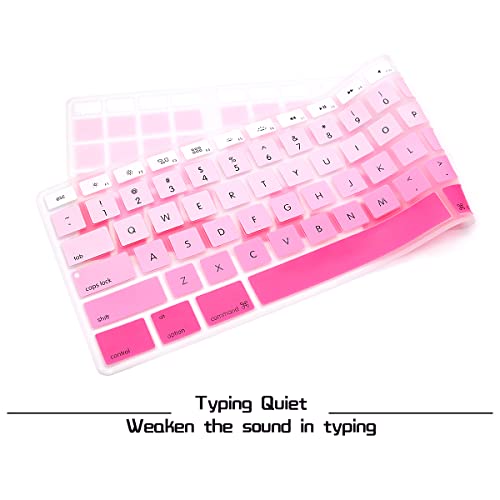 HRH Ombre Pink Silicone Keyboard Skin Cover for iMac Wired USB Full Size Keyboard with Numeric Keypad A1243(G6 MB110LL/B and MB110LL/A) - color: Ombre Pink