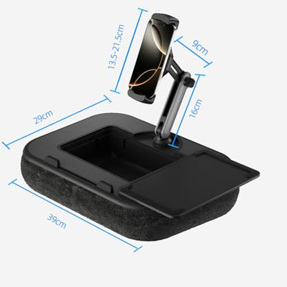 Tablet Pillow Stand,Pillow Stand Holder,Laptop Lap Desk with Mouse Pad,360° Rotating Clip Compatible with 4.7-13" Tablet/Phone,11-15" Laptop,Cup Attachment & Detachable 360° Stand Arm - color: apricot
