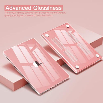 CISSOOK Compatible with MacBook Air 13.6 inch Case Pink 2022 2023 2024 2025 Release A2681 A3113 A3240, Plastic Shell & Keyboard Cover for MacBook Air 13 M4 M3 M2, Clear Pink | A3449 A3240 A3113 A2681, 5in1 Set Hard Shell Case Keyboard Cover for MacBook Ai