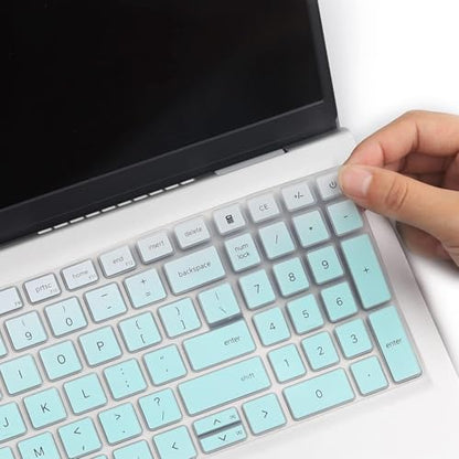 Keyboard Cover for Dell 15 Laptop DC15250 DC15255, Dell 16 DC16250 DC16251 & 16 Plus/16 Plus 2-in-1 DB06250 DB16250 DB16255 & Dell Pro 15 Essential PV15250 PV15255 US Layout Keyboard Skin-OmbreMint - color: OmbreMint