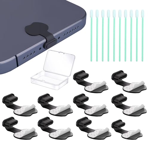 10-Pack USB C Dust Plugs, Dushochn Cute Charm Type-C Port Covers – for iPhone 17/16/15 Plus/Pro Max, A15, Pixel, iPad & Type-C Devices & More (USB C-10 pcs)